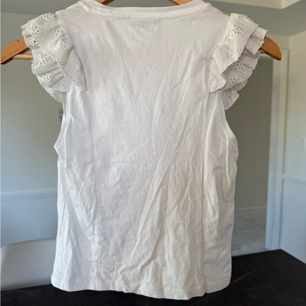 White Ruffled Sleeveless Top Mango - Picture 2 of 6